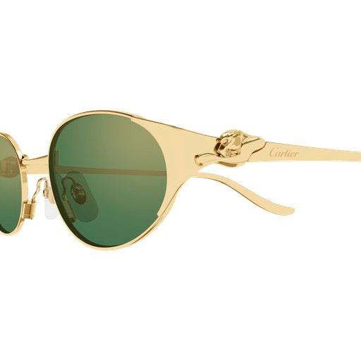CT0630S 004 Cartier panther women's sunglasses with green lens temple arm