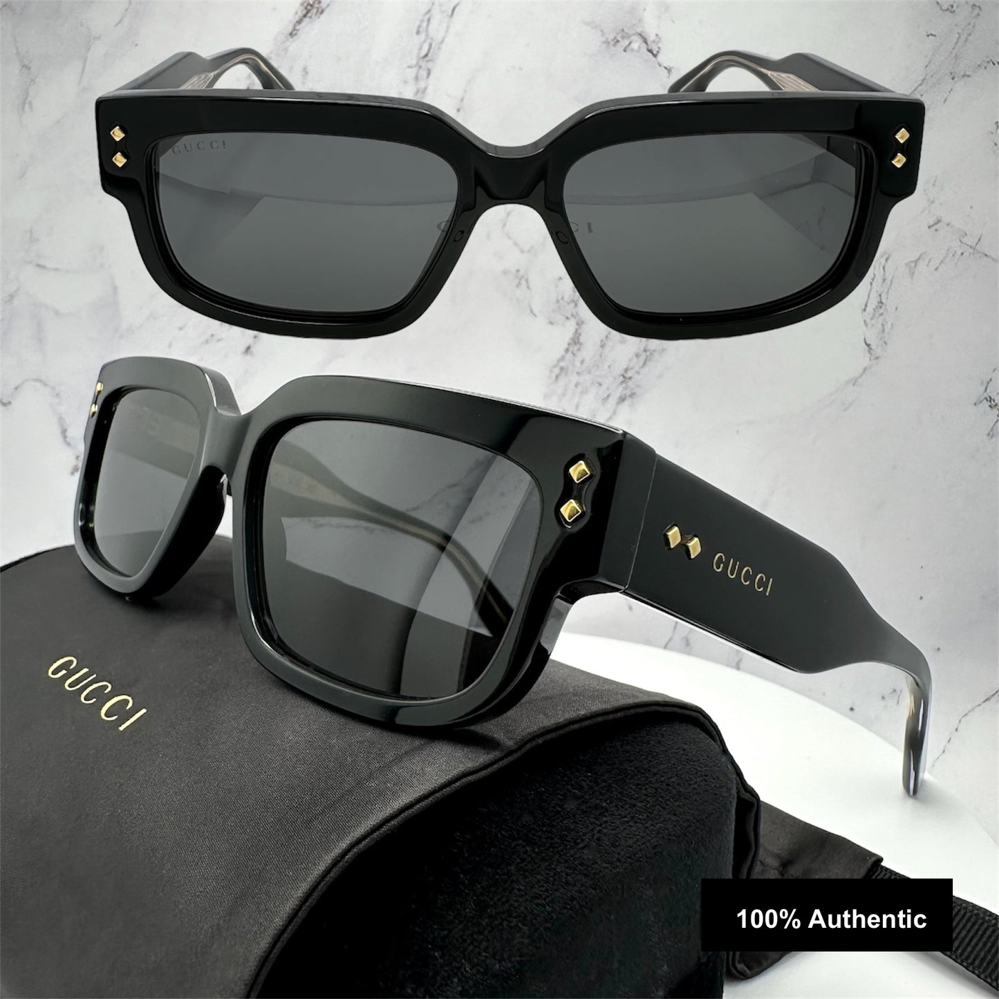 Gucci GG1218S 001 Black Square Sunglasses