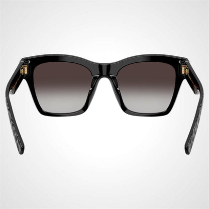 Dolce & Gabbana DG4512 32888G black crocco sunglasses back view with gold logo