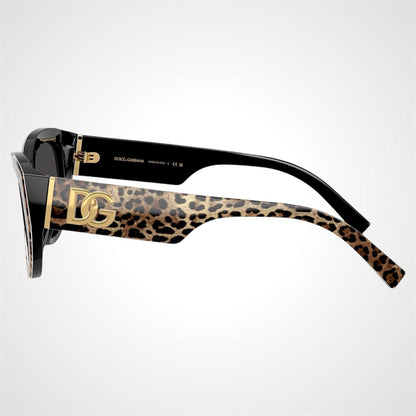 Dolce & Gabbana DG4514 316387 leopard print black brown with gold metal hardware side view
