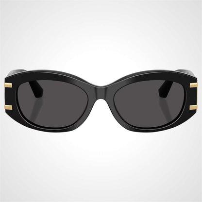 Dolce & Gabbana DG4502 501/87 black oval women's sunglasses front facing.