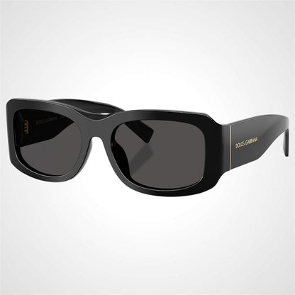 Dolce & Gabbana DG4503 501/87 black rectangle grey lens sunglasses side view
