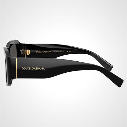 Dolce & Gabbana DG4503 501/87 black rectangle gold logo sunglasses