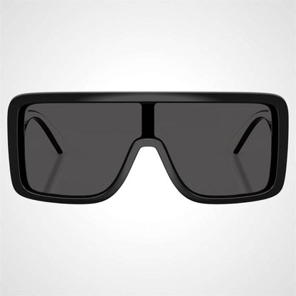 Dolce & Gabbana 0DG6204 501/87 black oversized shield white logo unisex sunglasses front frame view