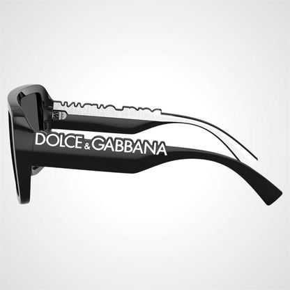Dolce & Gabbana 0DG6204 501/87 black white cut out arm logo unisex sunglasses