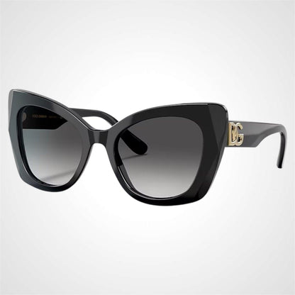 Dolce & Gabbana DG4405 501/8G black oversized butterfly frame with grey lens side view