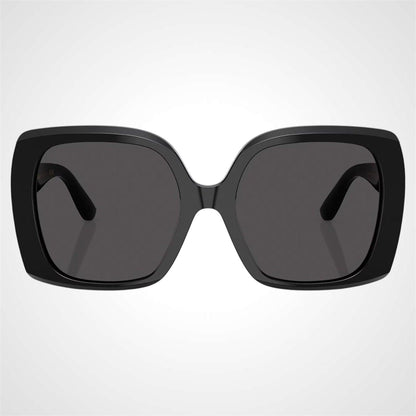Dolce & Gabbana DG4475 501/87 black oversized square frame sunglasses with gold logo.
