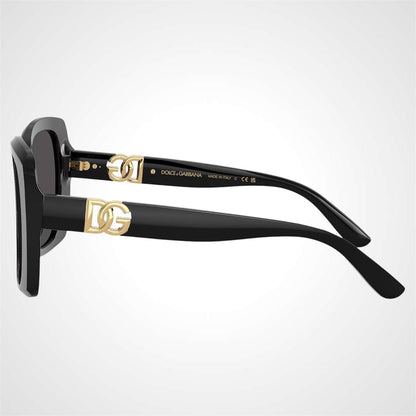 Dolce & Gabbana DG4475 501/87 black gold logo arm sunglasses.