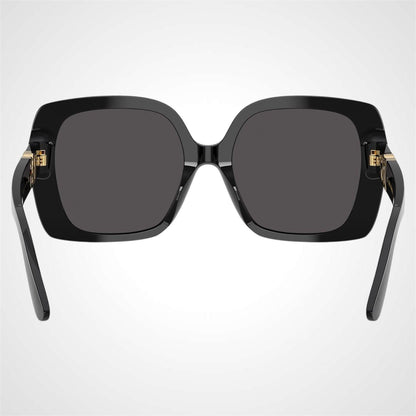 Dolce & Gabbana DG4475 501/87 black oversized square sunglasses with grey lens gold logo.