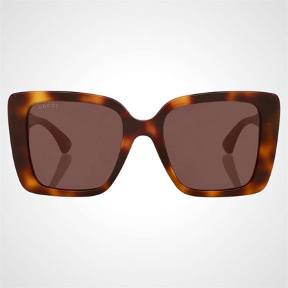 GUCCI GG1861S 002 brown tortoise square oversized women's sunglasses front view