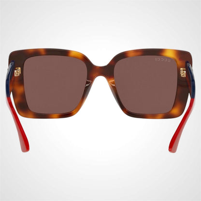 GUCCI GG1861S 002 brown tortoise square oversized women's sunglasses back view