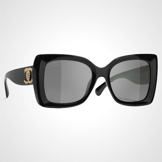 CH5555 C622/T8 Chanel Black Square Sunglasses 