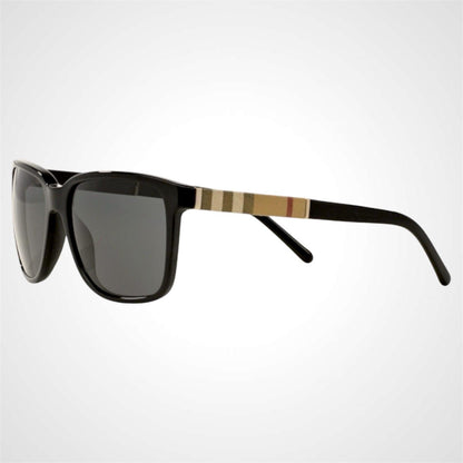 Burberry 0BE4181 300187 black square brown check arm sunglasses