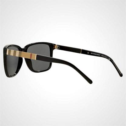 Burberry 0BE4181 300187 black square brown check arms sunglasses for men