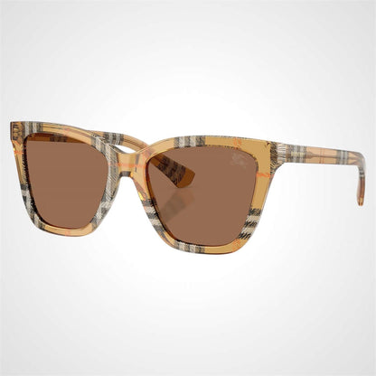 Burberry BE4470 416373 brown classic check square women's sunglasses side view
