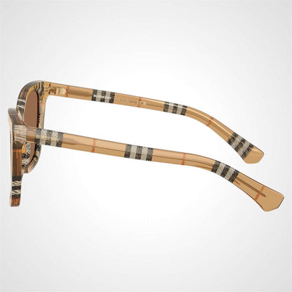 Burberry BE4470 416373 brown classic check square women's sunglasses side view