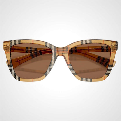 Burberry 0BE4470 416373 brown classic check square women's sunglasses front frame