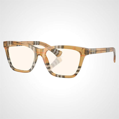 Burberry BE2440 4163 brown check sand eyeglasses for women angle view