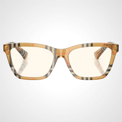Burberry 0BE2440 4163 brown check sand eyeglasses for women front view