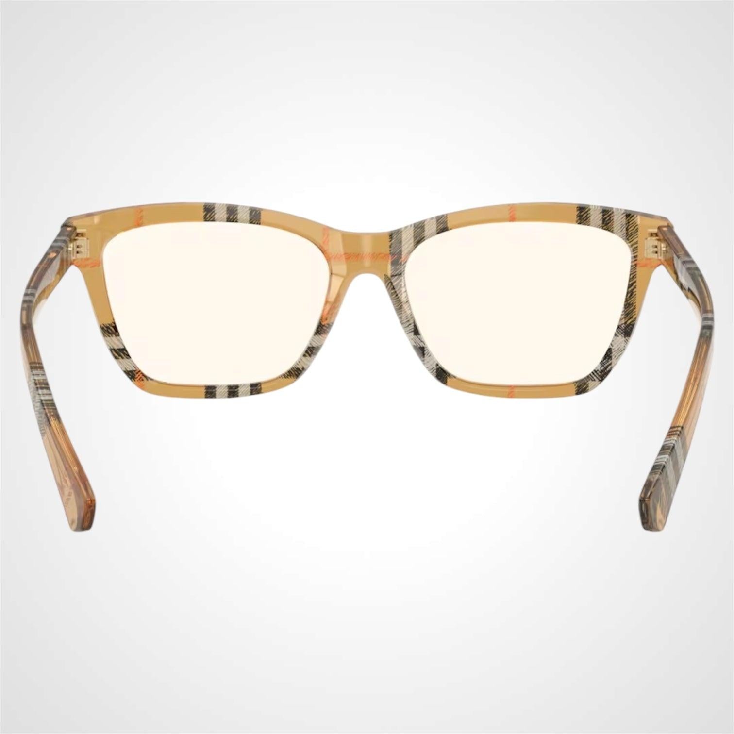 Burberry 0BE2440 4163 brown check sand eyeglasses for women back view