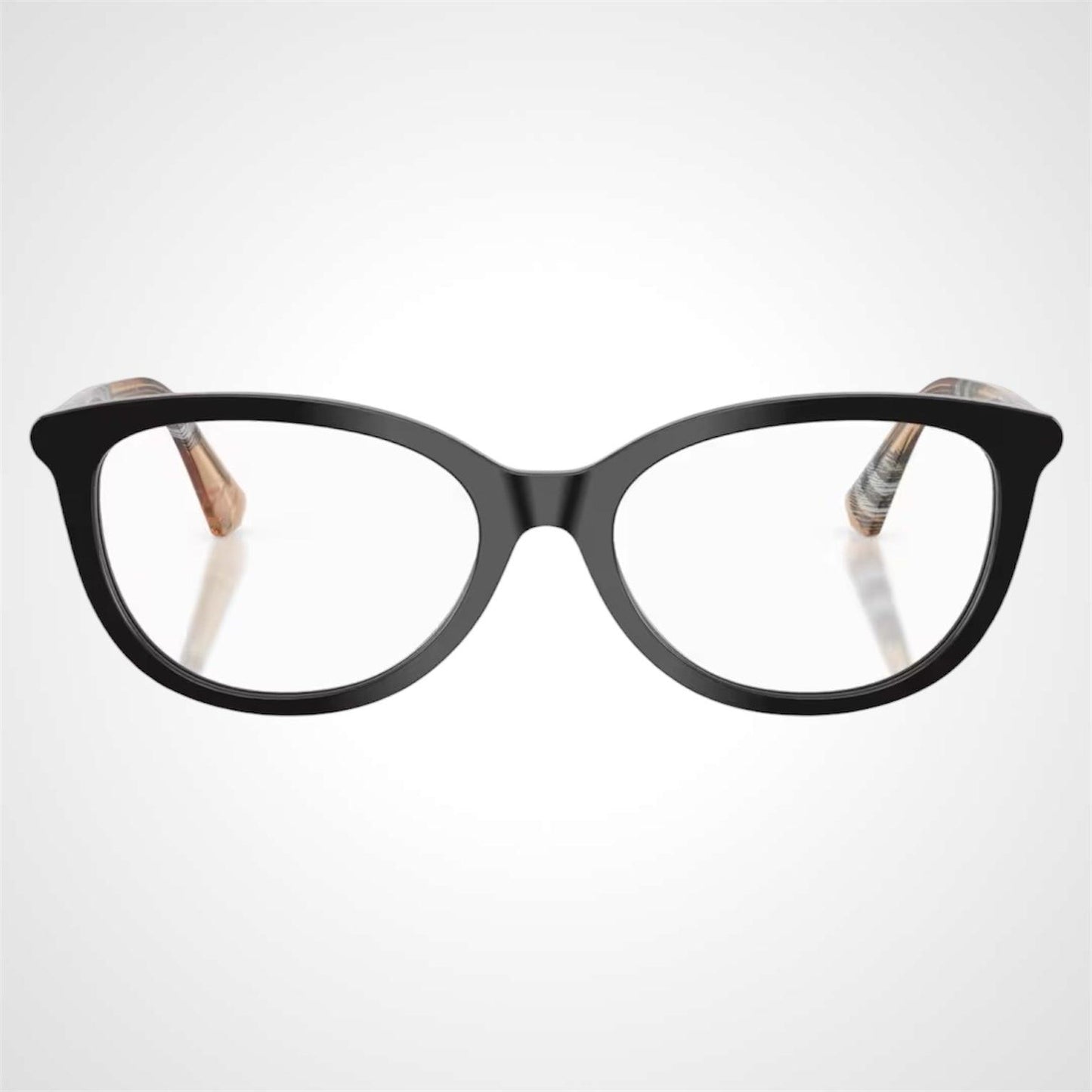 Burberry BE2431 4161 black frame brown check arms cat eye glasses front frame