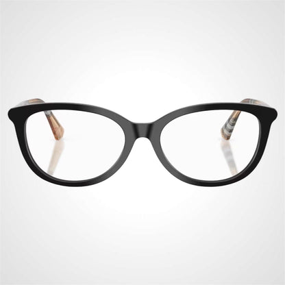 Burberry BE2431 4161 black frame brown check arms cat eye glasses front frame