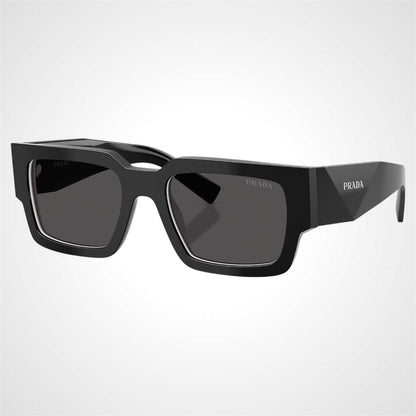 Prada PRB17S 16K08Z black and talc white lined square mens sunglasses