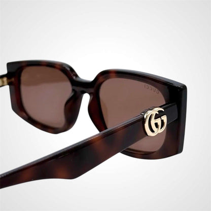 Gucci GG1534S 002 gold metal logo women's rectangle square sunglasses