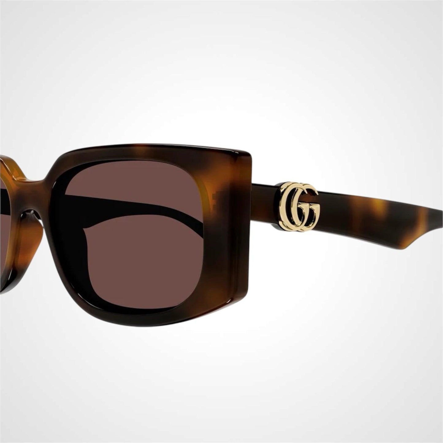 Gucci GG1534S 002 brown havana gold metal logo sunglasses