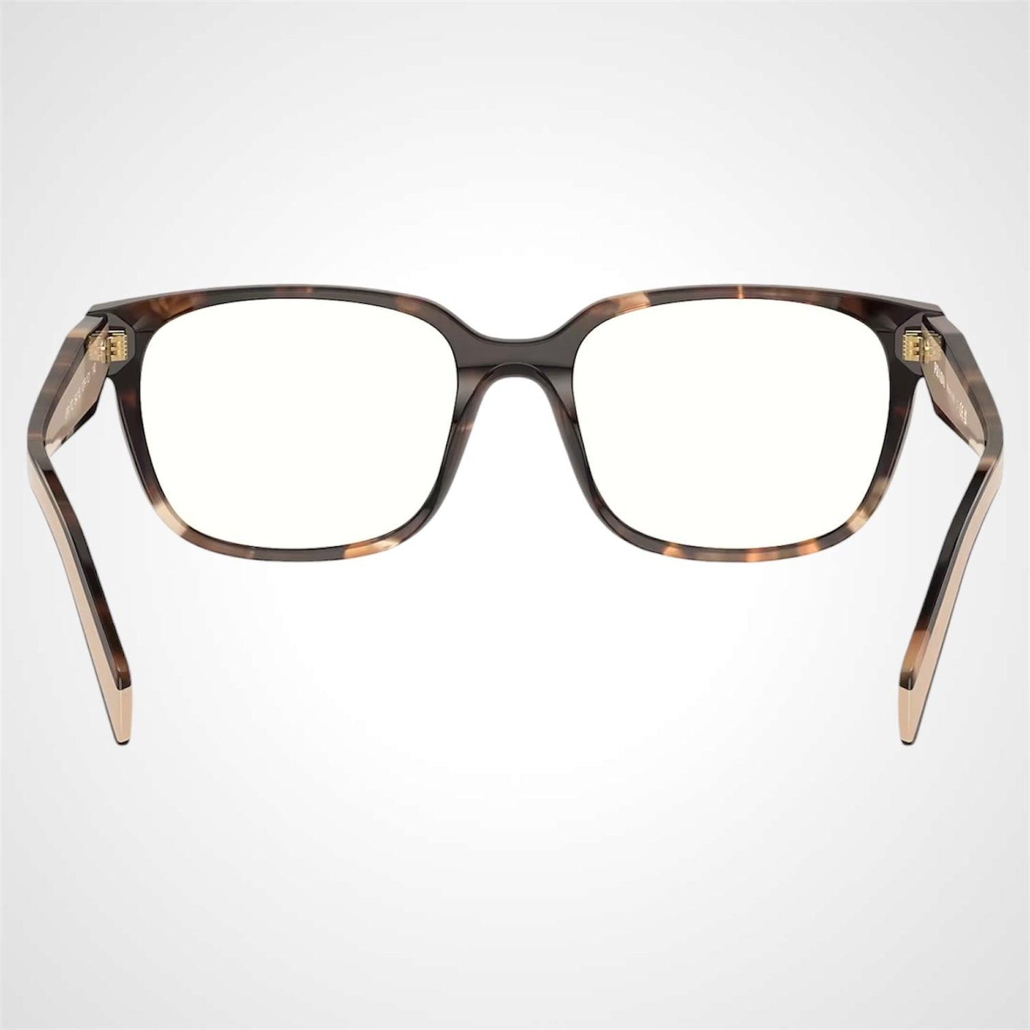 Prada 0PR17ZV 07R1O1 back view of brown beige square eyeglasses