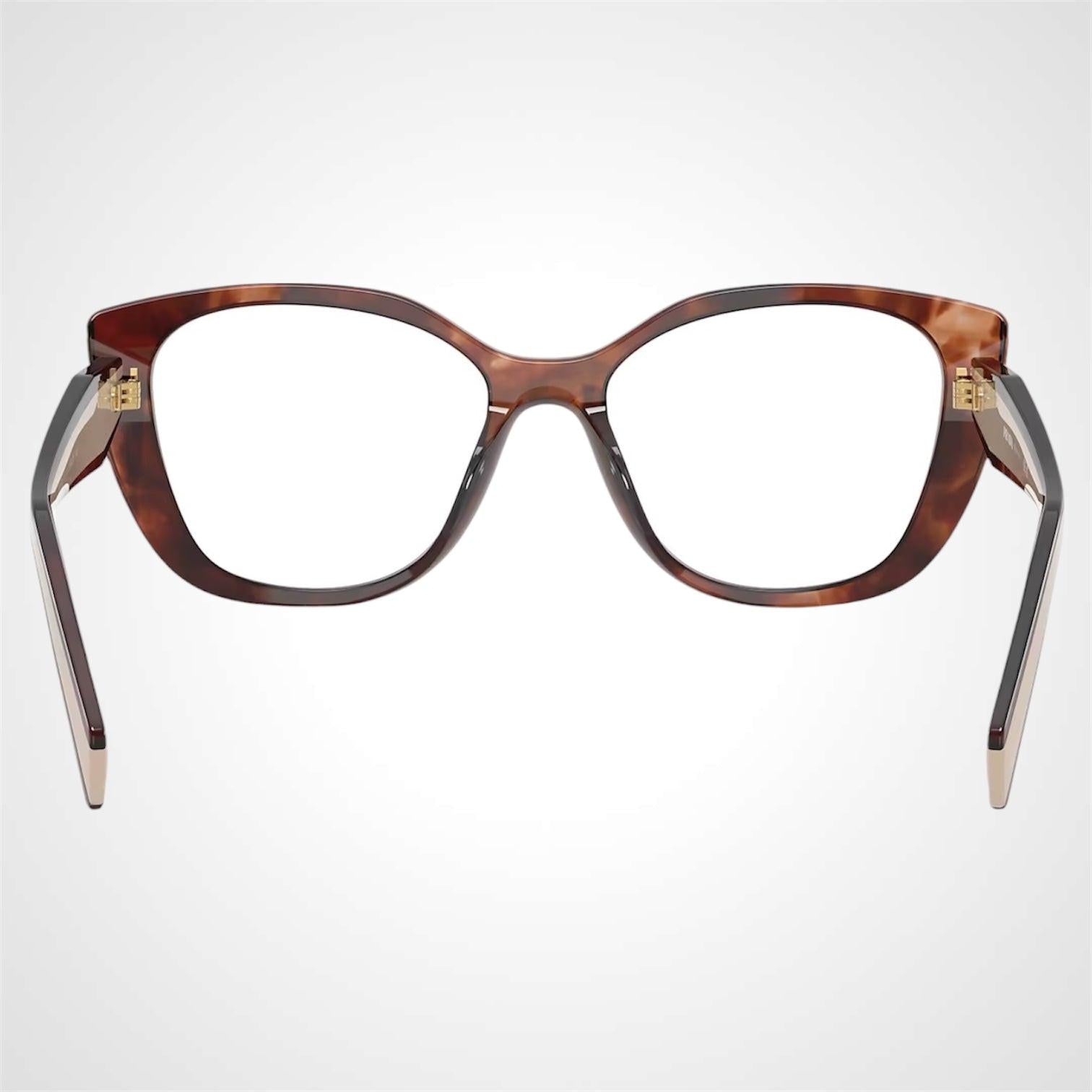 Prada PRB04V 07R1O1 brown beige symbole cat eye women's eyeglasses back view