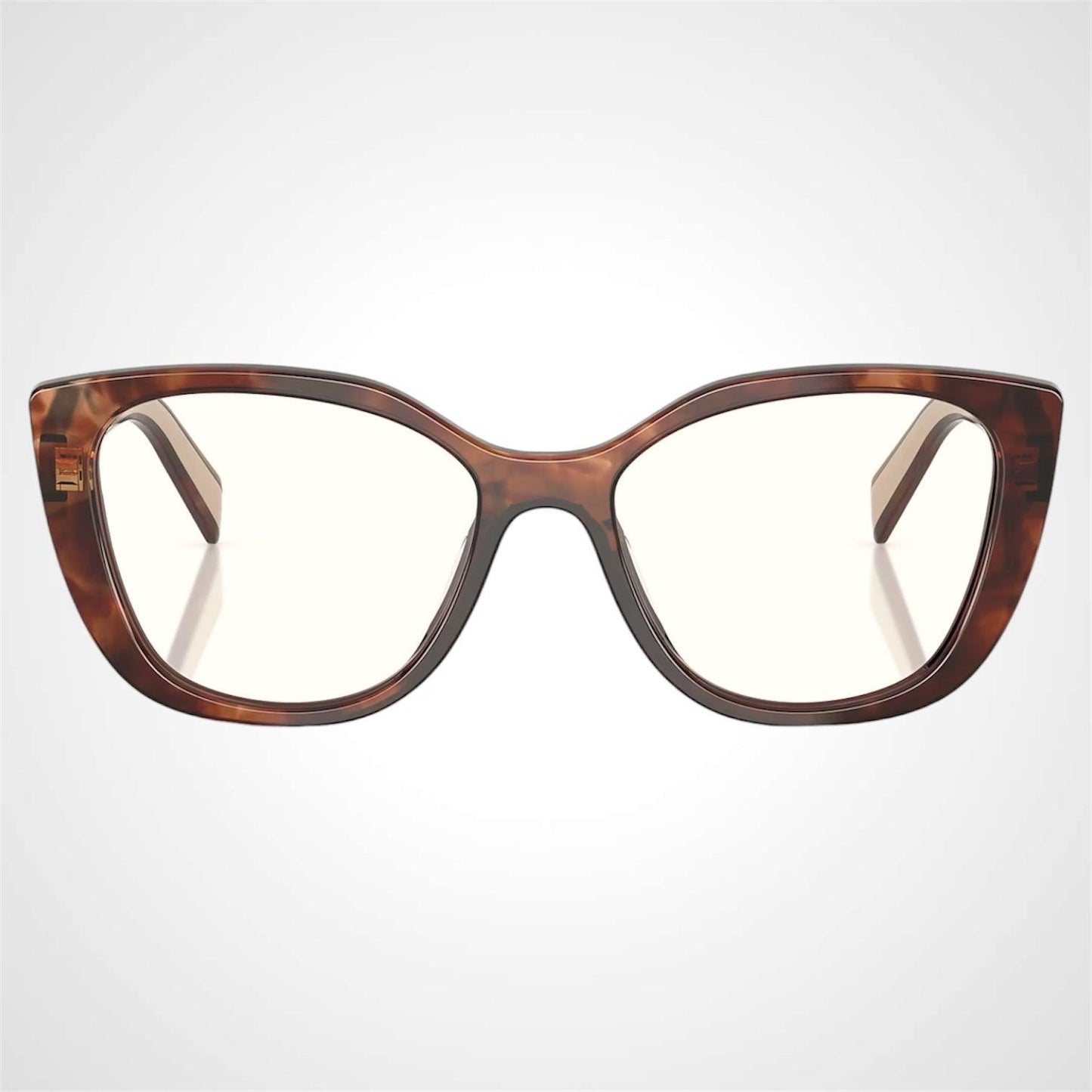 Prada PRB04V 07R1O1 brown beige symbole cat eye women's eyeglasses front view