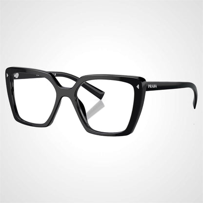 Prada 0PR16ZV 1AB1O1 black oversized silver hardware women’s eyeglasses