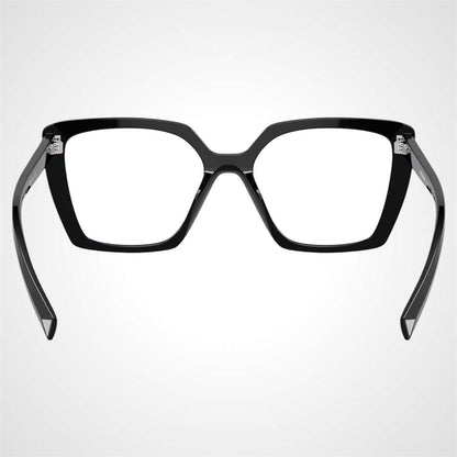Prada 0PR16ZV 1AB1O1 black oversized silver hardware women’s eyeglasses back view