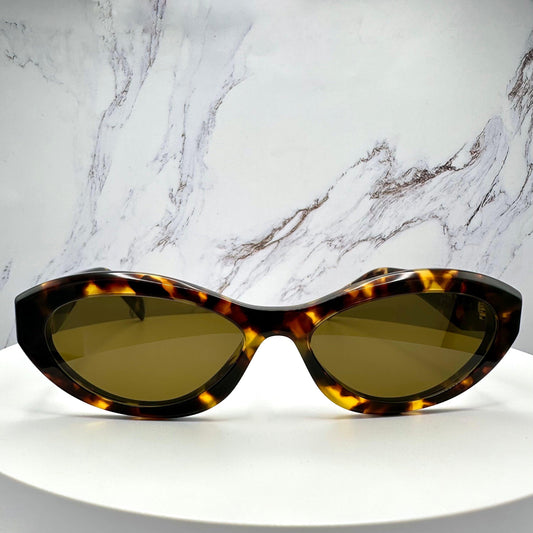 Prada 0PR26ZS 14L09Z brown tortoise women's sunglasses side view