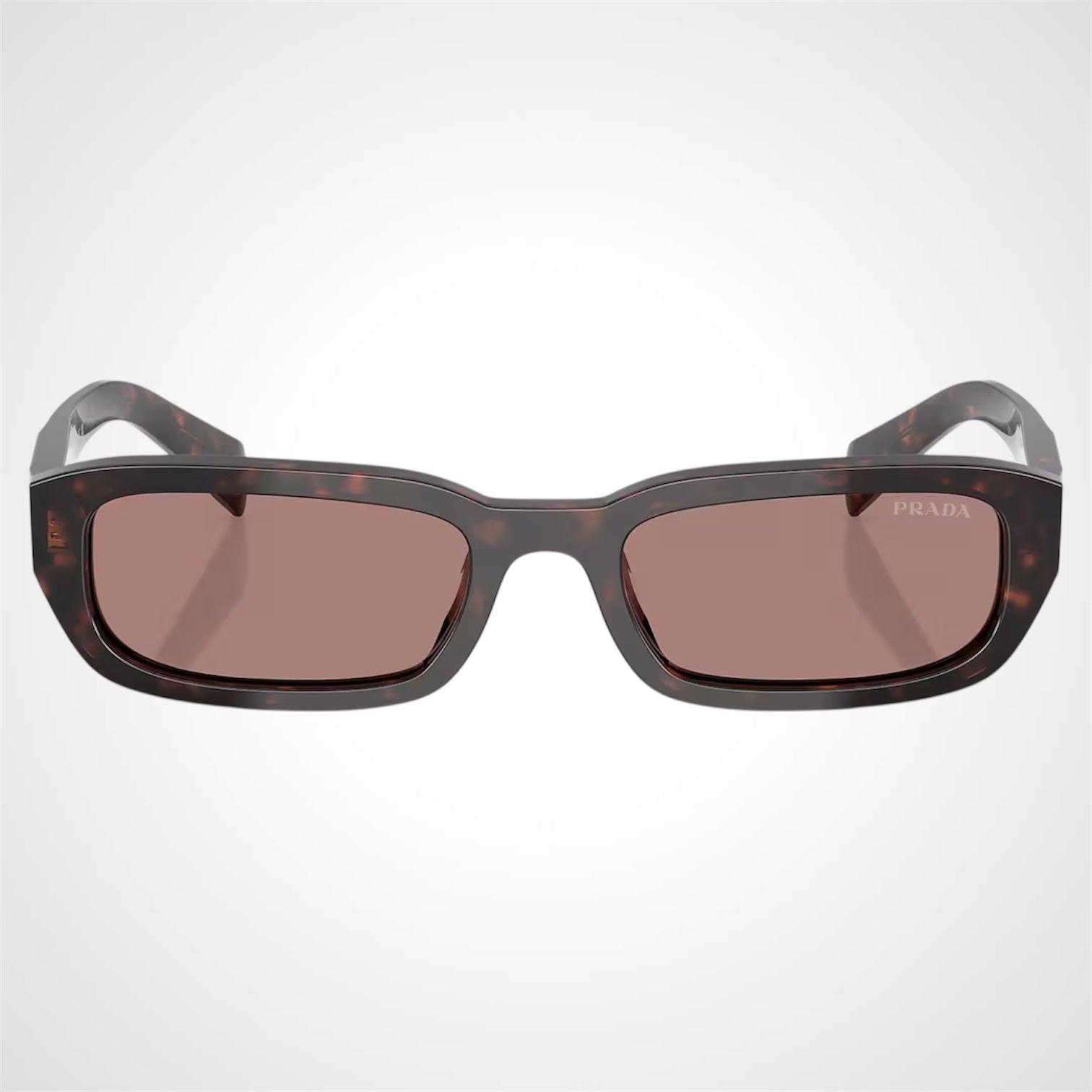 Prada 0PRB06S 17N60B rectangle brown tortoise symbole logo sunglasses front frame