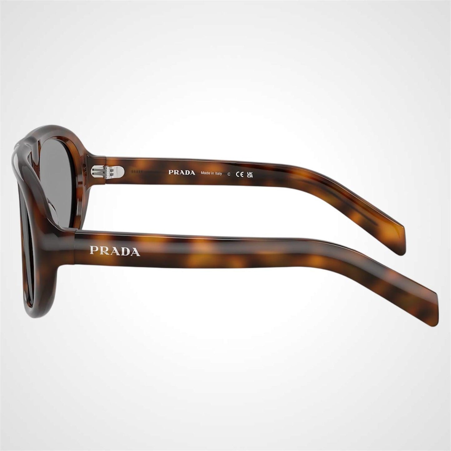 Prada PRC05S 20D50Q brown juniper aviator sunglasses side view