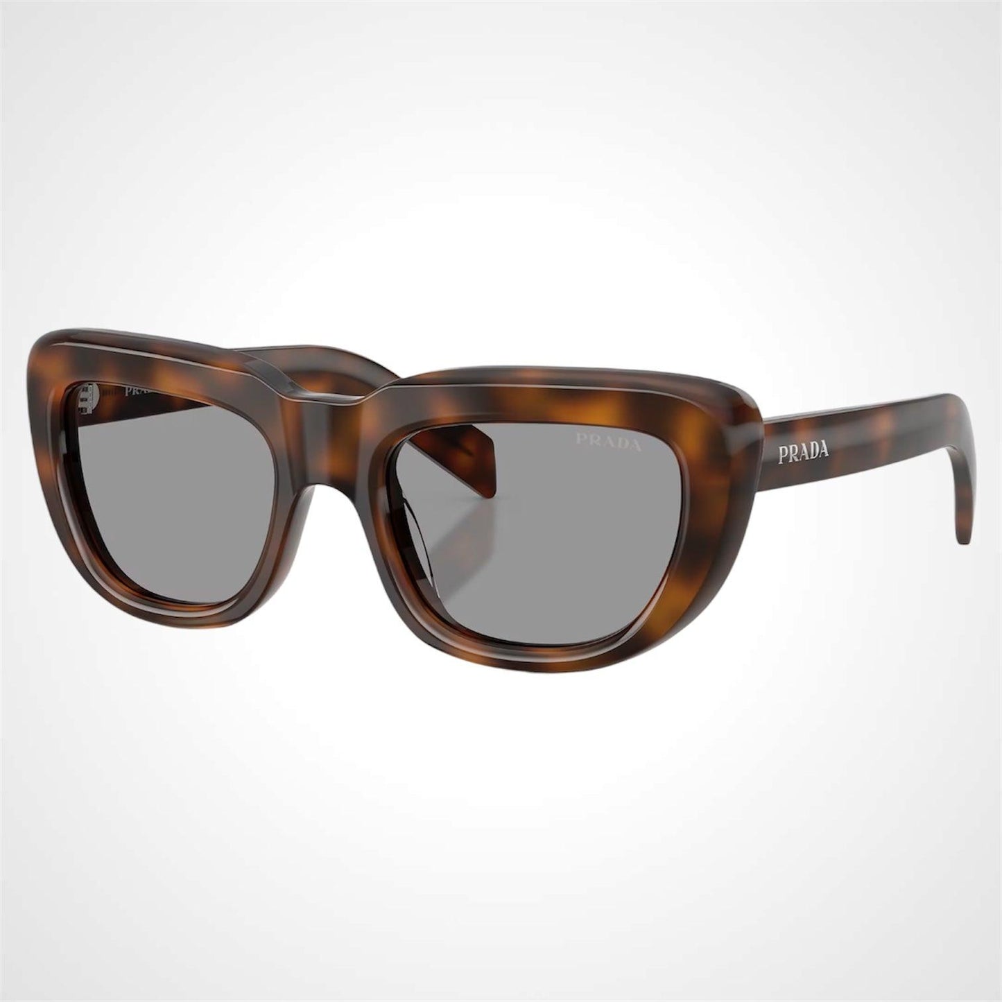 Prada PRD07S 20D50Q rectangle women's brown juniper tortoise sunglasses 