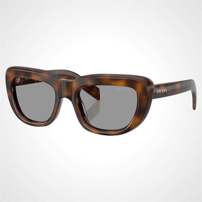 Prada PRD07S 20D50Q rectangle women's brown juniper tortoise sunglasses 