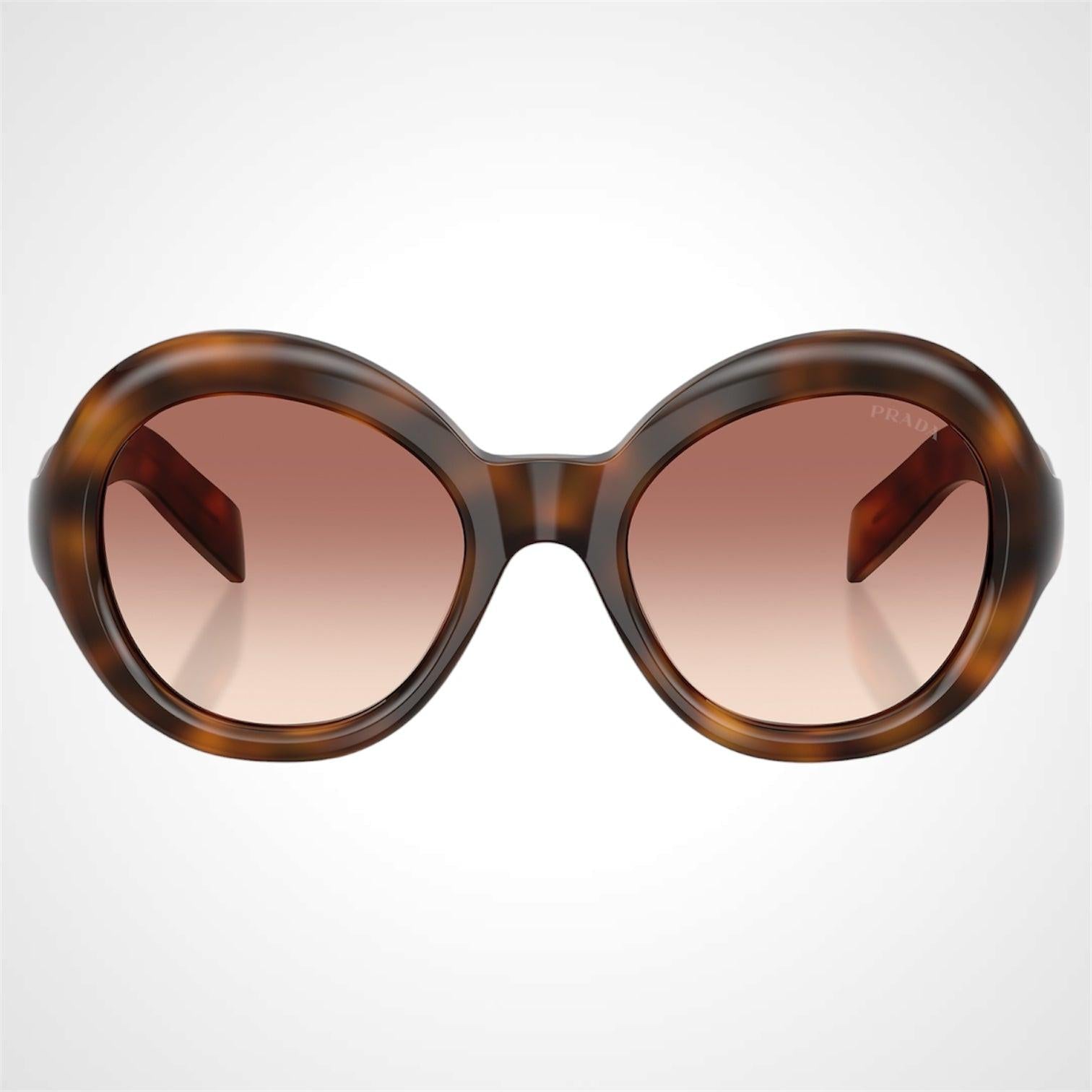 PRD08SU 20D70X Prada juniper tortoise brown round women's sunglasses 