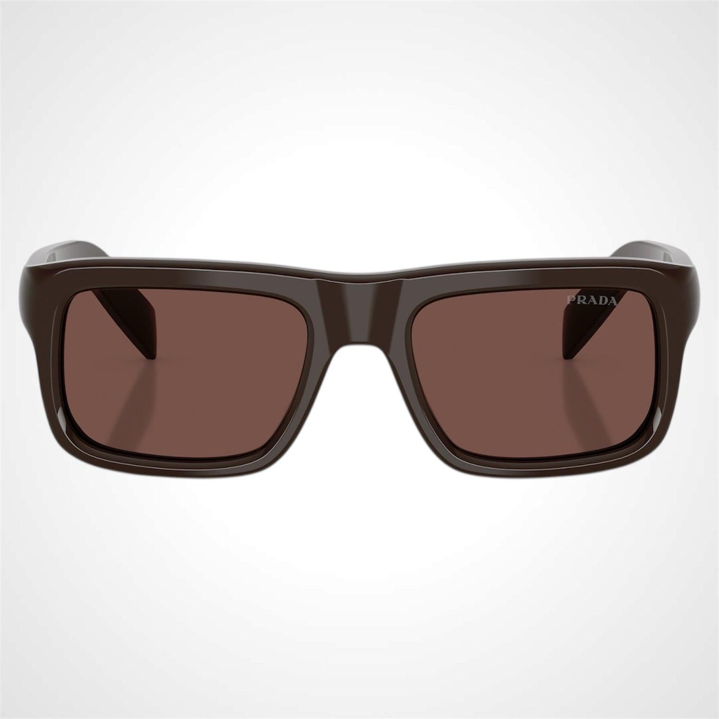 Prada PRD11S 27I90W 8056262875568 brown cigar rectangle sunglasses front frame 