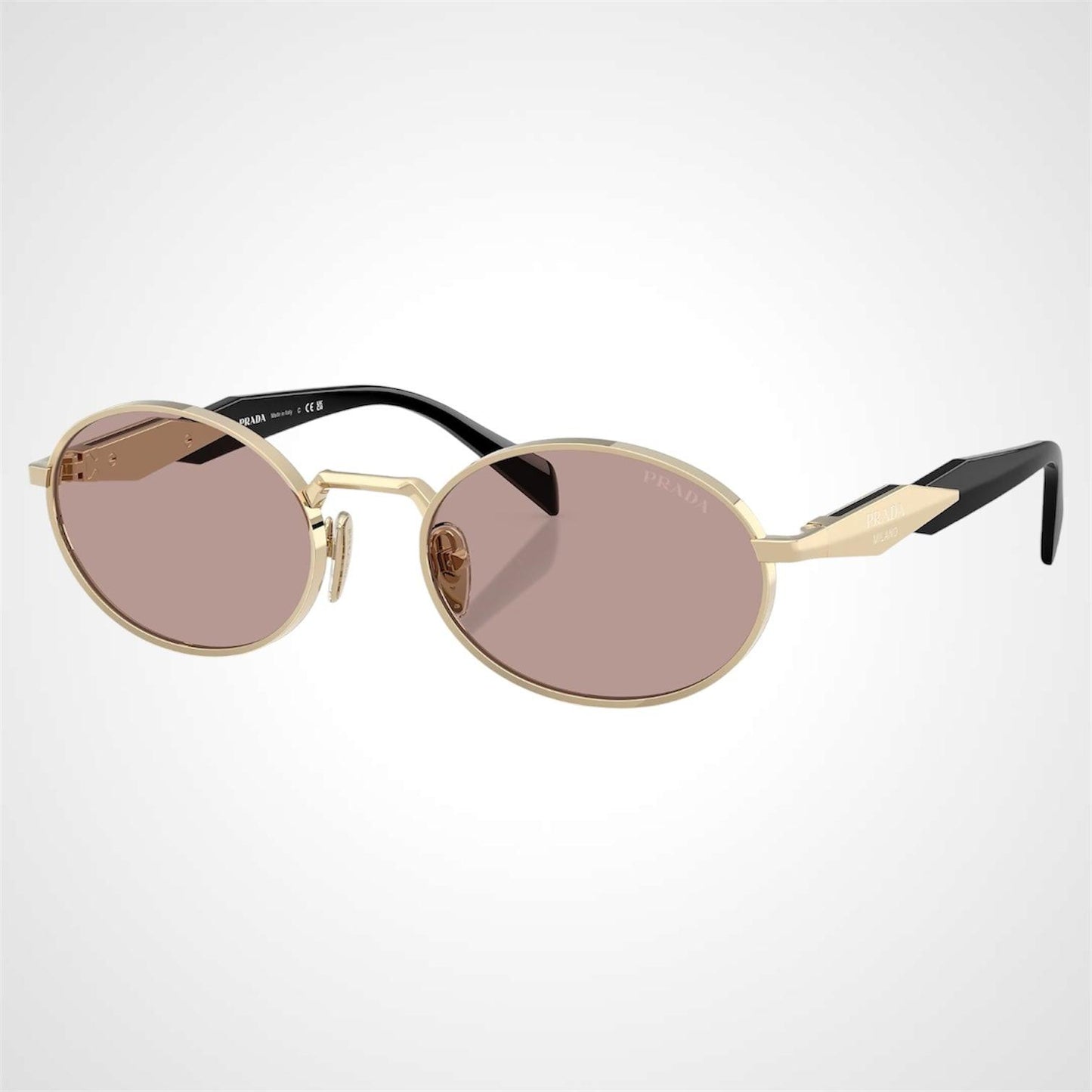Prada PR65ZS ZVN20I gold oval metal symbole sunglasses
