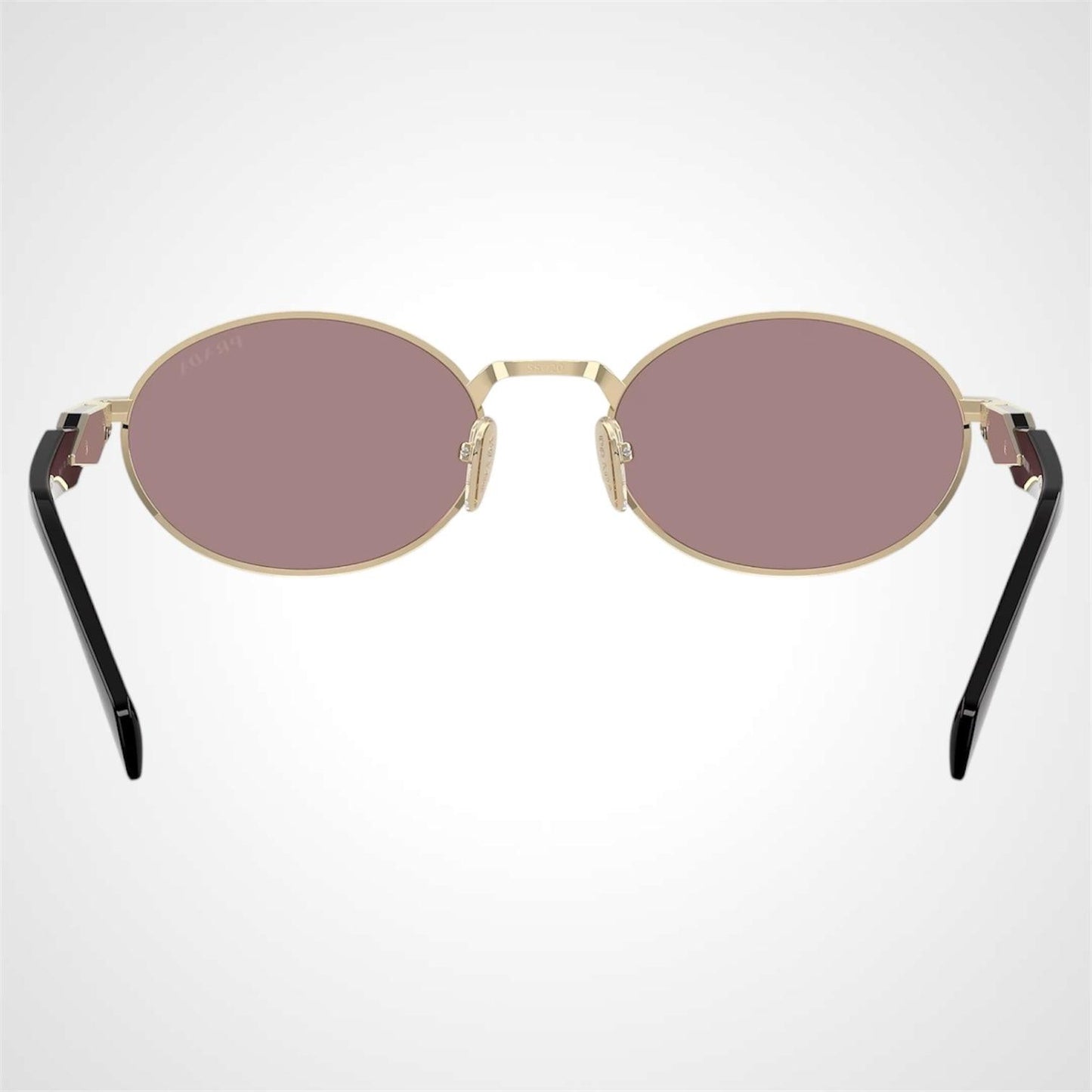 Prada 0PR65ZS ZVN20I gold oval metal symbole sunglasses back view