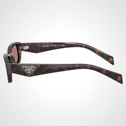 Prada 0PRB06S 17N60B rectangle brown tortoise symbole logo sunglasses side view