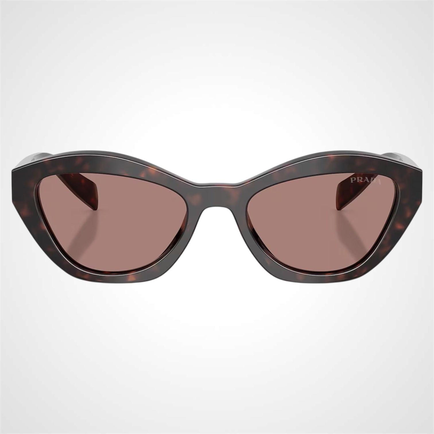 PRADA PRA02S 17N60B brown havana butterfly symbole sunglasses front frame