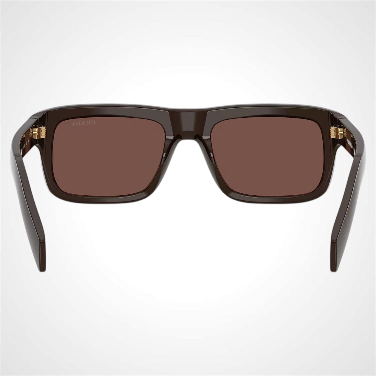 Prada PRD11S 27I90W 8056262875568 brown cigar rectangle unisex sunglasses back view 