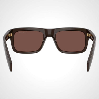 Prada PRD11S 27I90W 8056262875568 brown cigar rectangle unisex sunglasses back view 