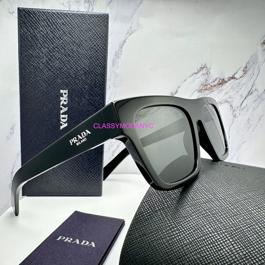 Prada Sunglasses PR C03S 16K08Z black square mens with logo 