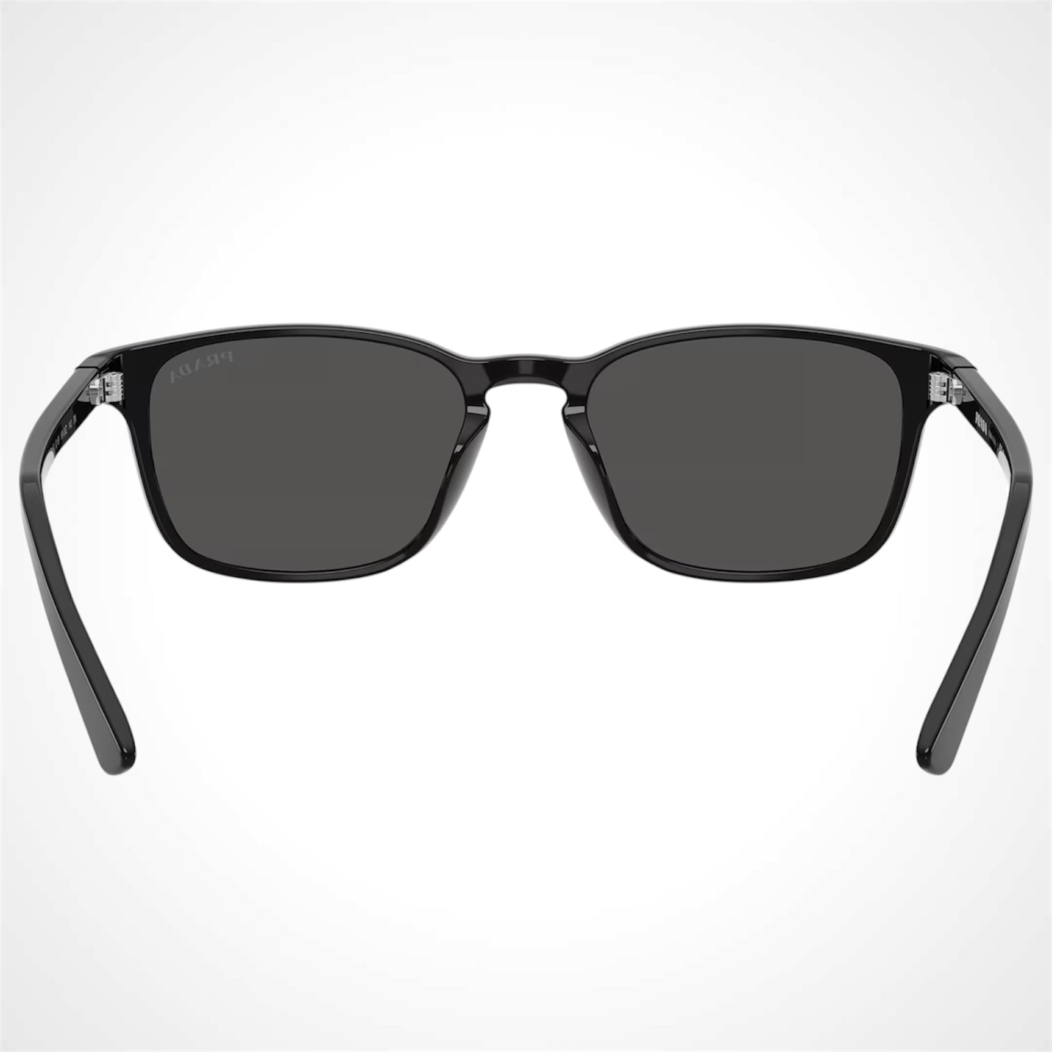 Prada PRD13SU 16K08Z black aviator pillow sunglasses for men back view 