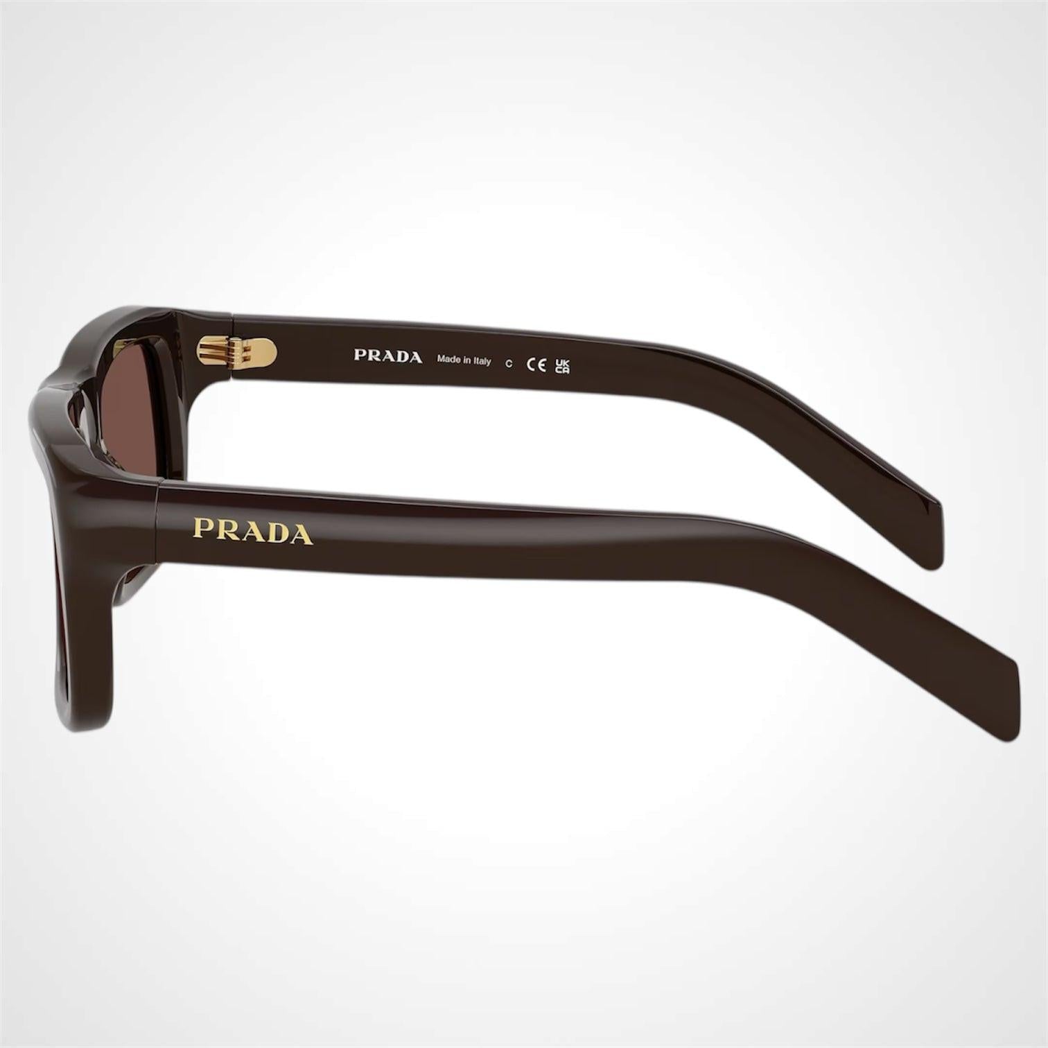 Brown Prada sunglasses on a white background
